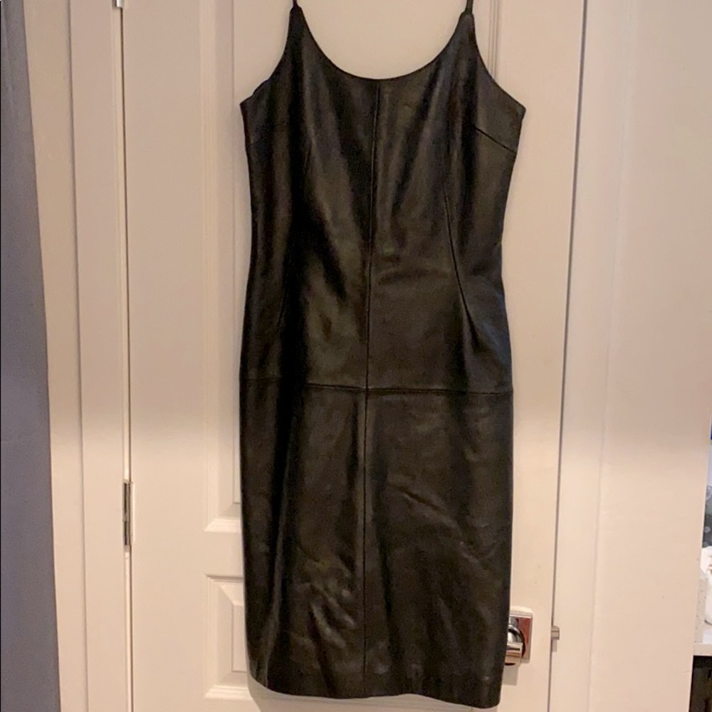 Leather mini dress